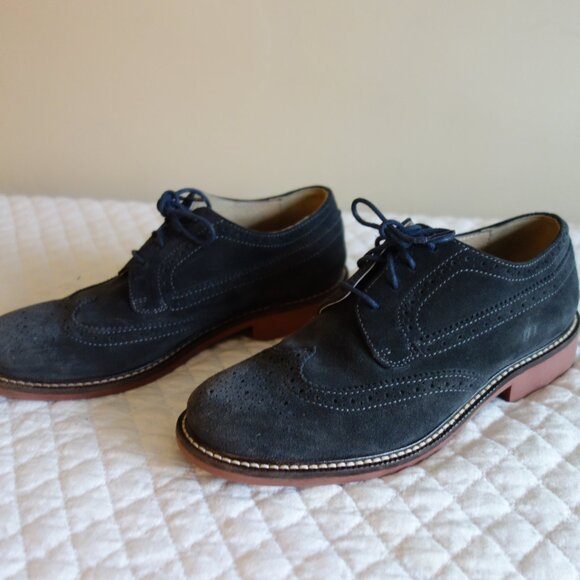 J CREW CREWCUTS Navy Blue Suede Oxford Shoes – Boys Sz 3 - Picture 2 of 8